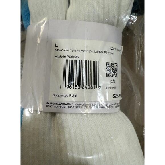 NEW Nike Dri-FIT Everyday Plus Cushion Crew Socks 3 Pack Blue Size L SX6888-963 - Picture 7 of 8